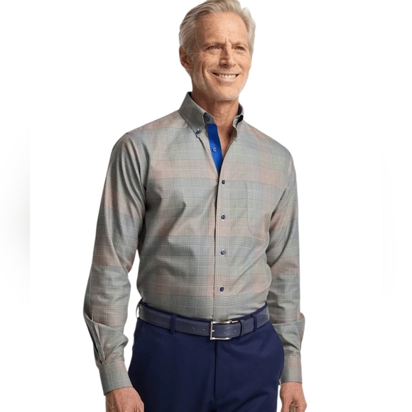 Paul Fredrick Non-Iron Two Ply Cotton Long Sleeve Buttom Down - Picture 1 of 7